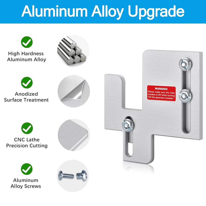 ACANORA Generator Interlock Kit Compatible with Eaton Cutler Hammer BR Series 150 and 200 Amp Panels, 1 1/4 to 1 7/16 Inches Spacing, Silver - Image 3